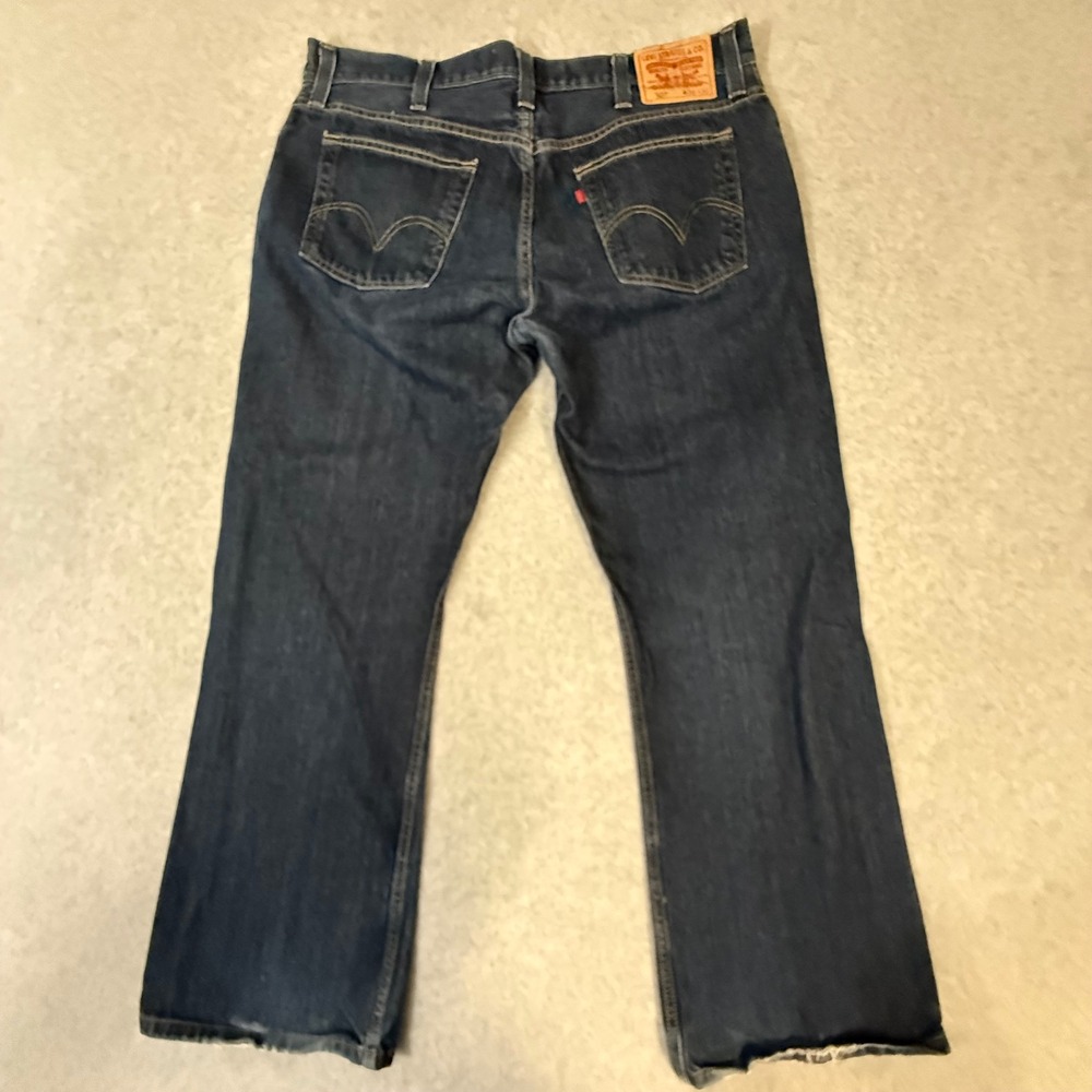 Levis 527 Mens Low Boot Cut Jeans Dark Wash Denim W38‎ L30 - Picture 11 of 16
